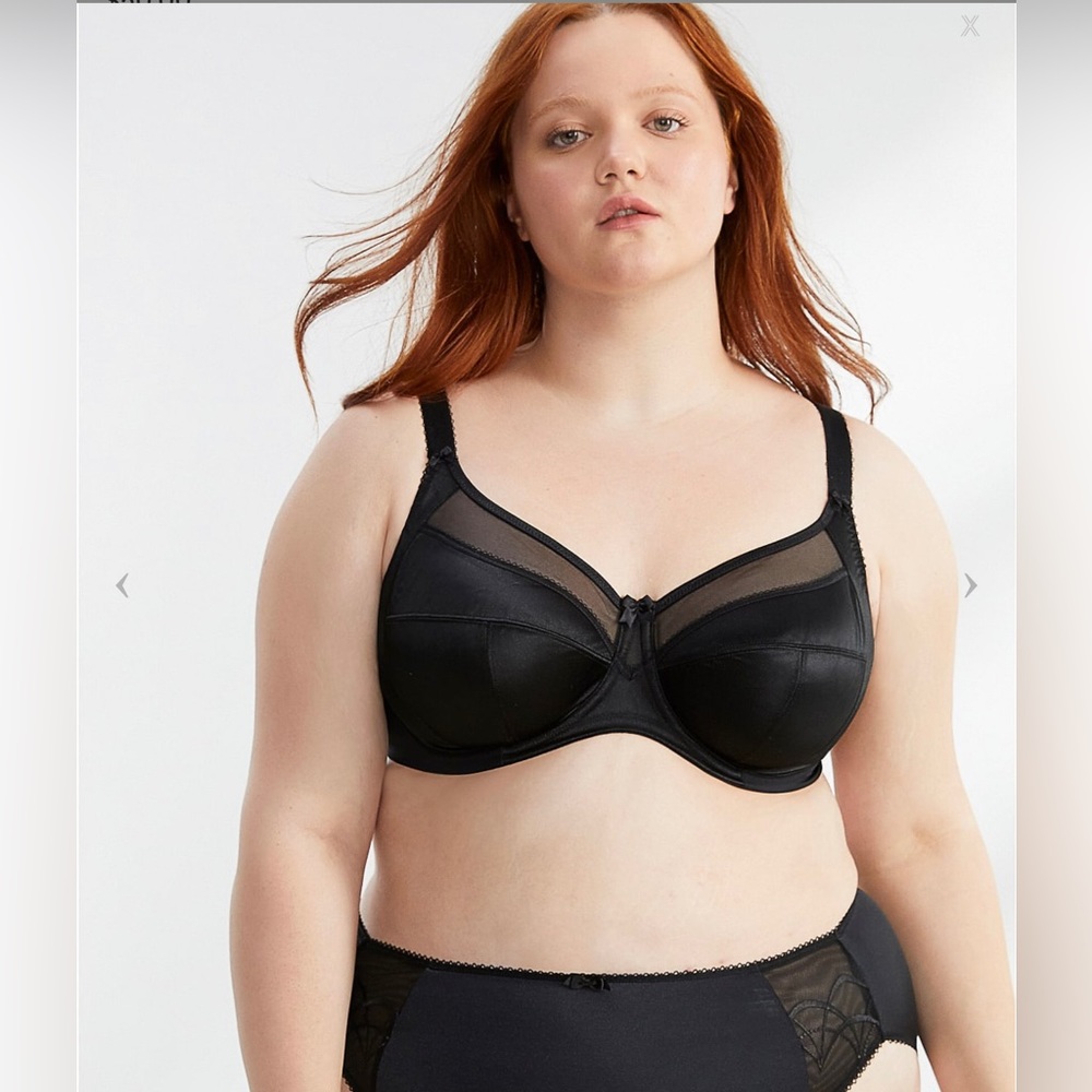 NWT Goddess Keira Bra 42 DDD black satin